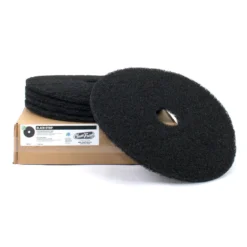 13" Black Rotary Floor Stripping Pads - Case of 5