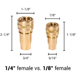 1/4" Brass Female Quick Disconnect Fitting (#A00102) For EDIC Carpet Extractor Tools & Hoses