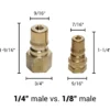 1/4" Brass Male Quick Disconnect Fitting (#A00104) For EDIC Carpet Extractor Tools & Hoses