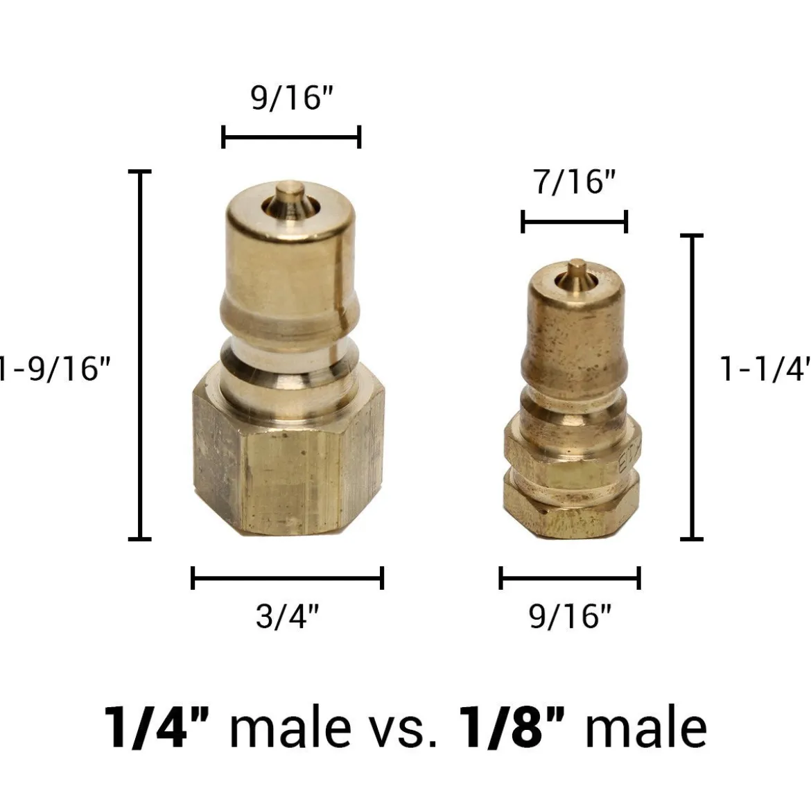 1/4" Brass Male Quick Disconnect Fitting (#A00104) For EDIC Carpet Extractor Tools & Hoses