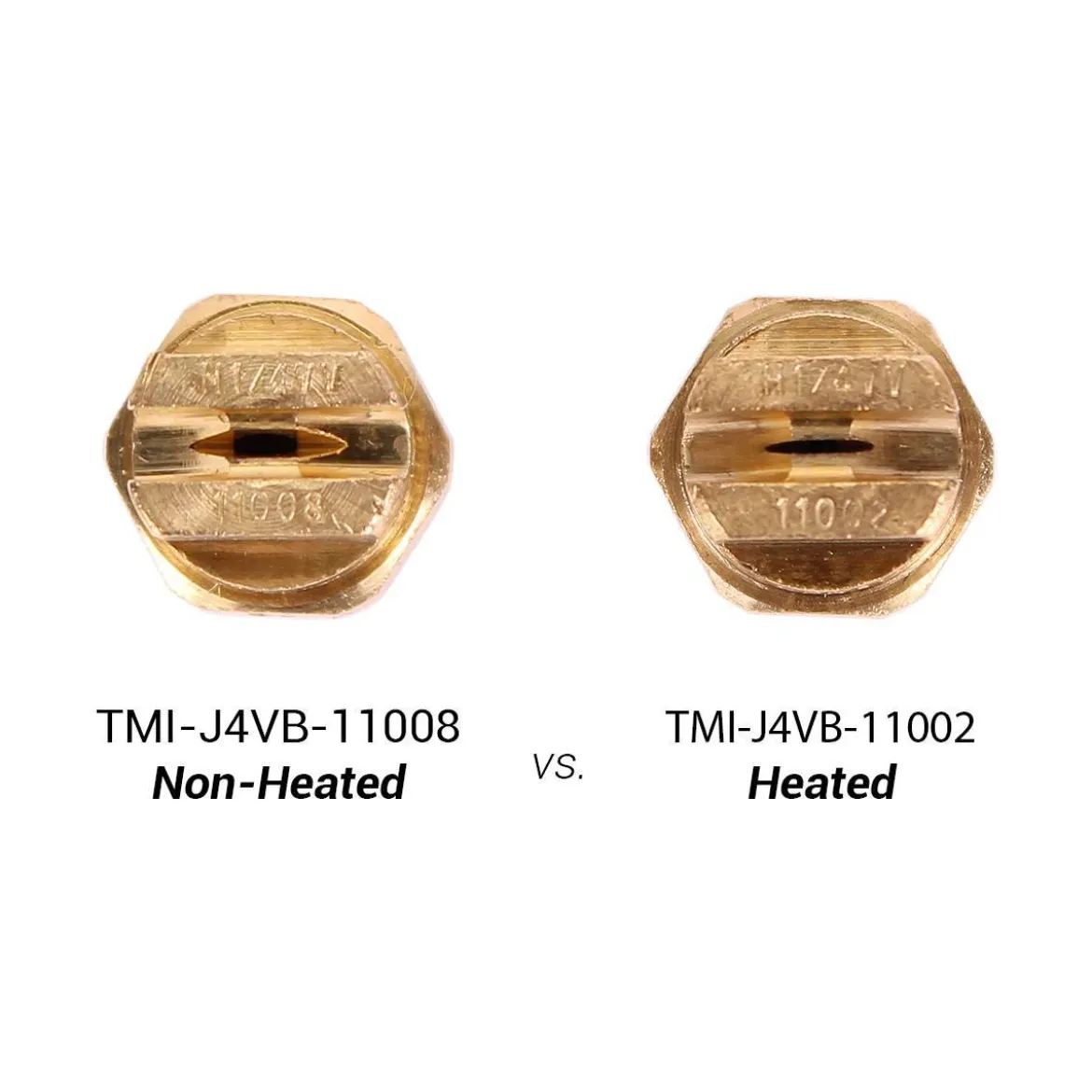 1/4" Brass 110° Universal V-Jet Spray Nozzle (#11002) for Heated Carpet Extractors - #02 Orifice