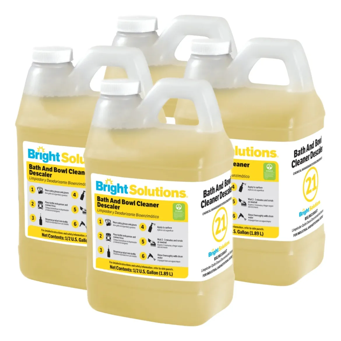 Bright Solutions® Concentrated Bath and Bowl Cleaner Descaler #21 (64 oz Bottles) - Case of 4