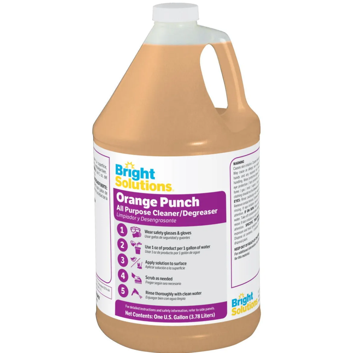 Bright Solutions® Orange Punch Degreaser All Purpose Cleaner (1 Gallon Bottles) - Case of 4