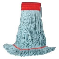 Bright Solutions® Synthetic Blend Blue Wet Mop w/ 5" Wide Band (Size: Large | Looped Ends)