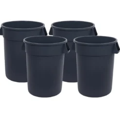 Carlisle® Bronco™ 32 Gallon Gray Round Trash Container (#34103223) - Case of 4