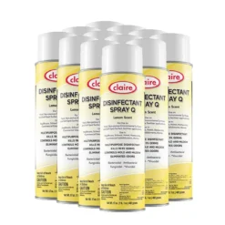 Claire® Lemon Scent Multi-Purpose Disinfectant Spray Q (17 oz Aerosol Cans) - Case of 12