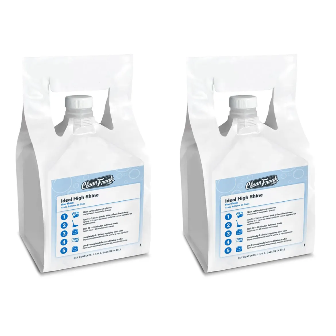 CleanFreak® 'Ideal High Shine' Floor Finish (2.5 Gallon FlexMax™ Pouches) - Case of 2
