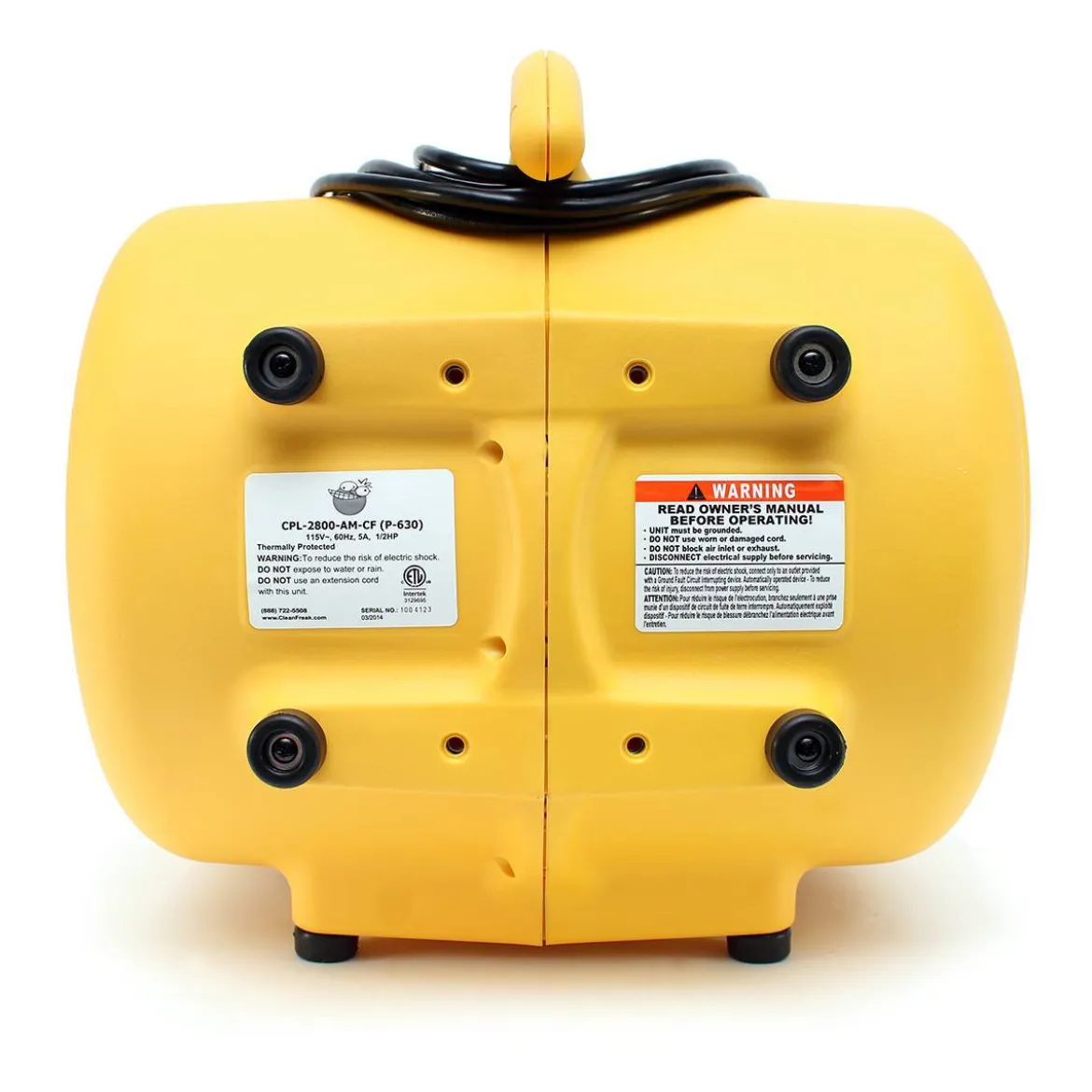 CleanFreak® Lightweight Air Mover Fan (1/2 HP) - 2,800 CFM