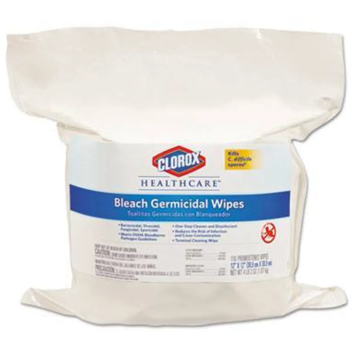 Clorox Healthcare® Bleach Germicidal Disinfectant Wipes (12" x 12" | 110 Wipe Tub Refills) - Case of 2