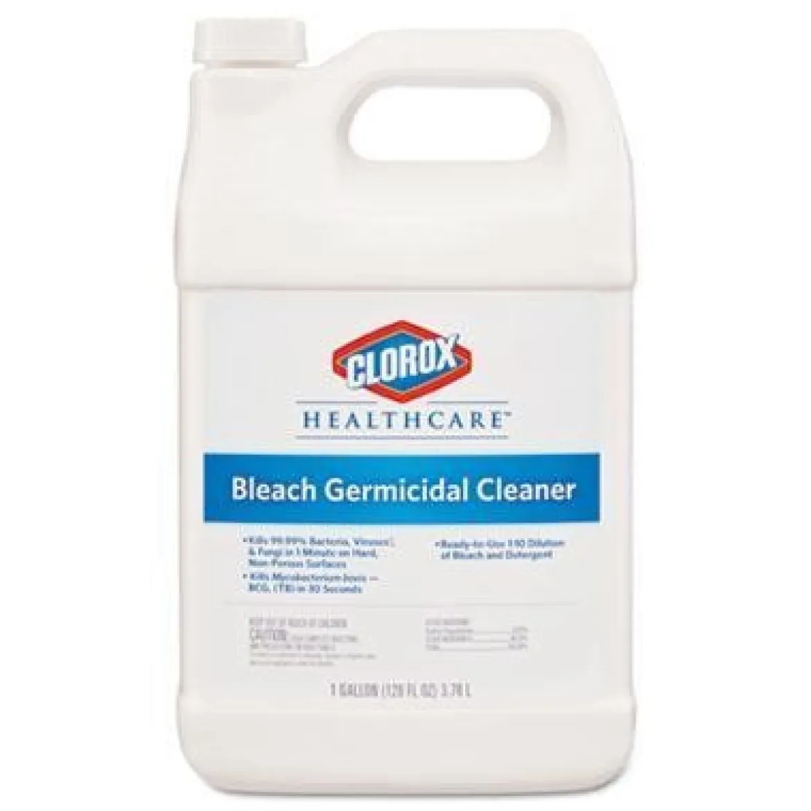 Clorox Healthcare® Bleach Germicidal Hospital Disinfectant Cleaner (1 Gallon Bottles) - Case of 4