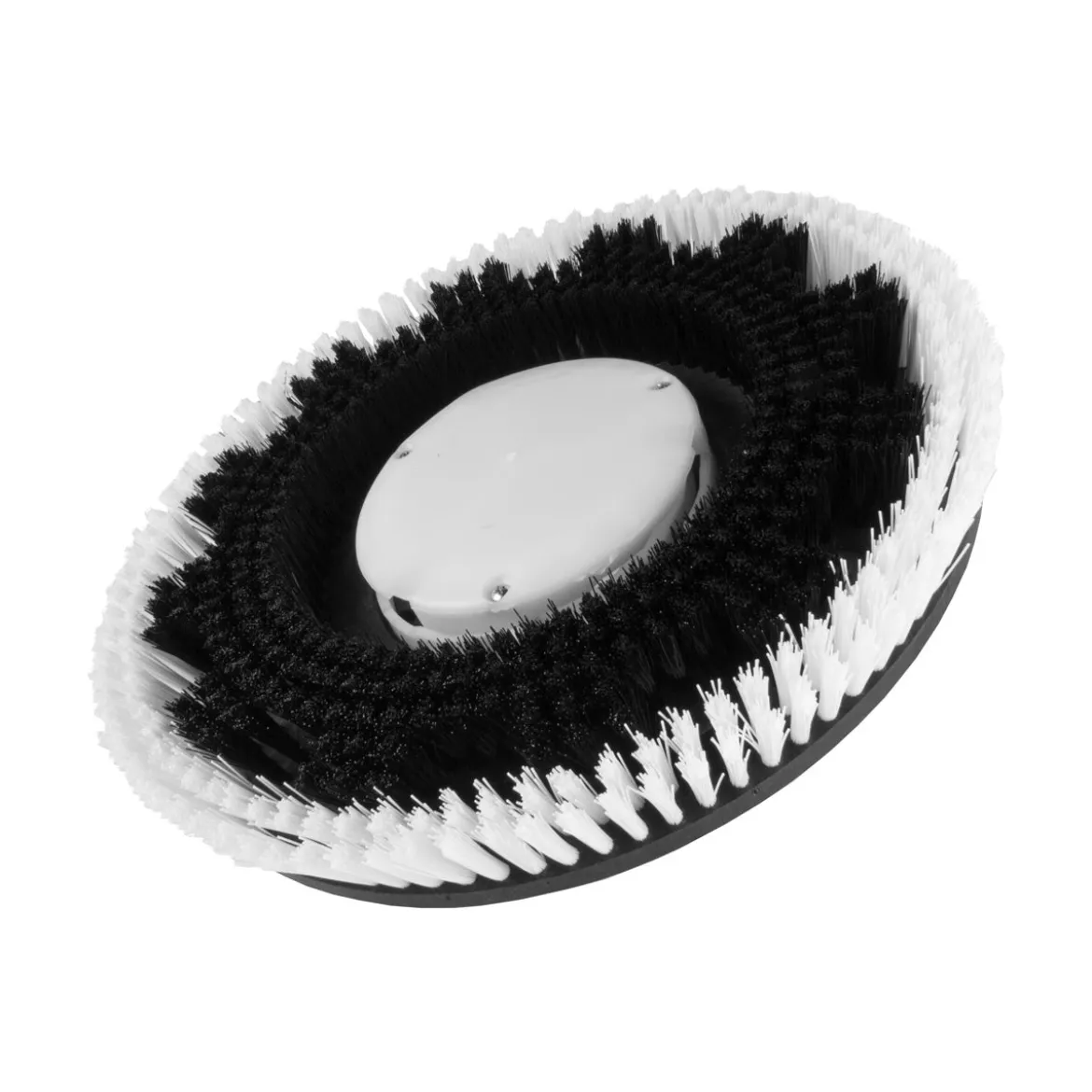 20" Floor Buffer Carpet Scrubbing Brush w/ Carpet Glide - White & Black Nylon Bristles (18" Actual Diameter)