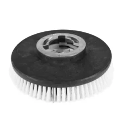 15" Floor Buffer Carpet Scrubbing Brush w/ Carpet Glide - White & Black Nylon Bristles (13" Actual Diameter)
