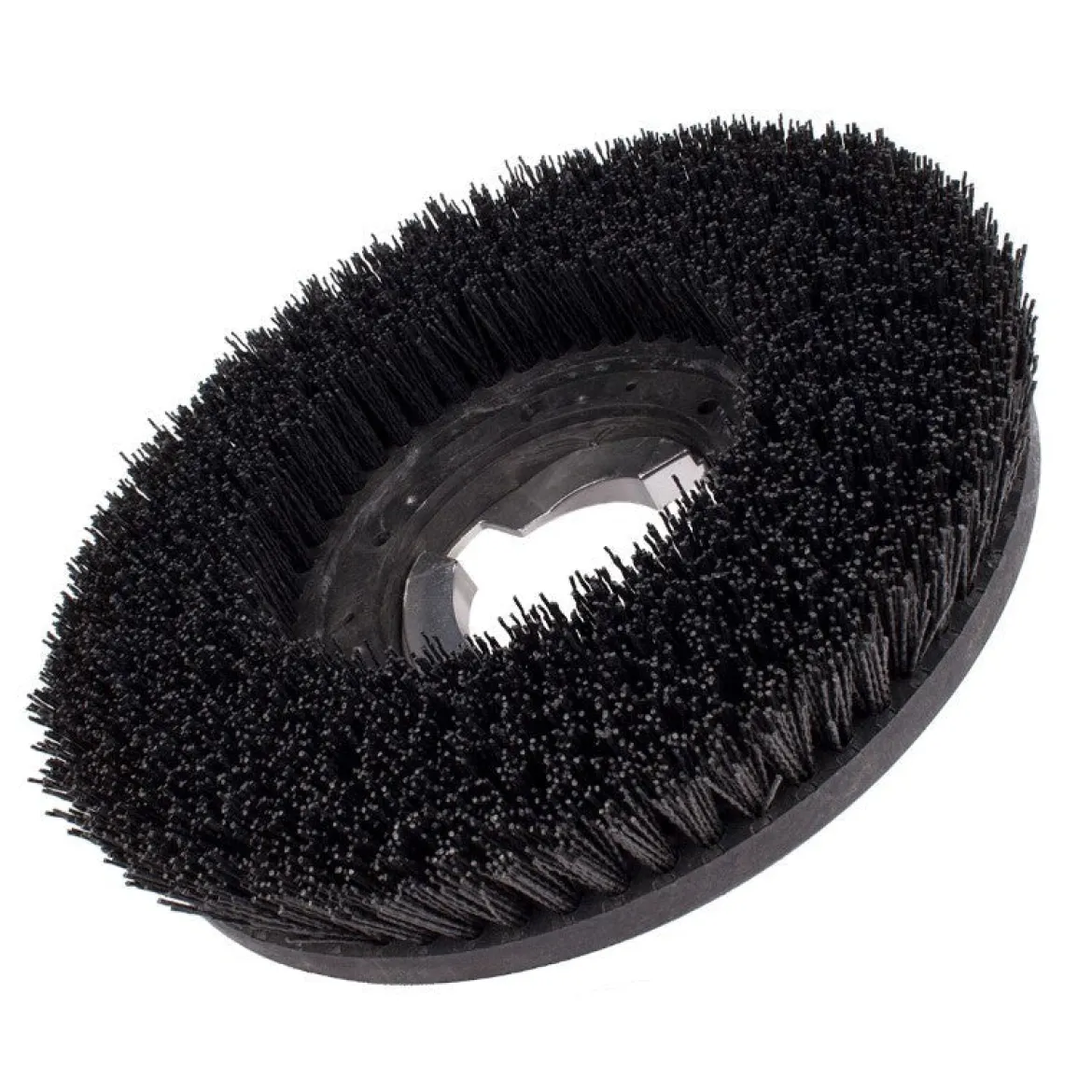 15" Floor Buffer Heavy Duty Floor Stripping Brush w/ 80 Grit Impregnated Black Nylon Bristles (13" Actual Diameter)