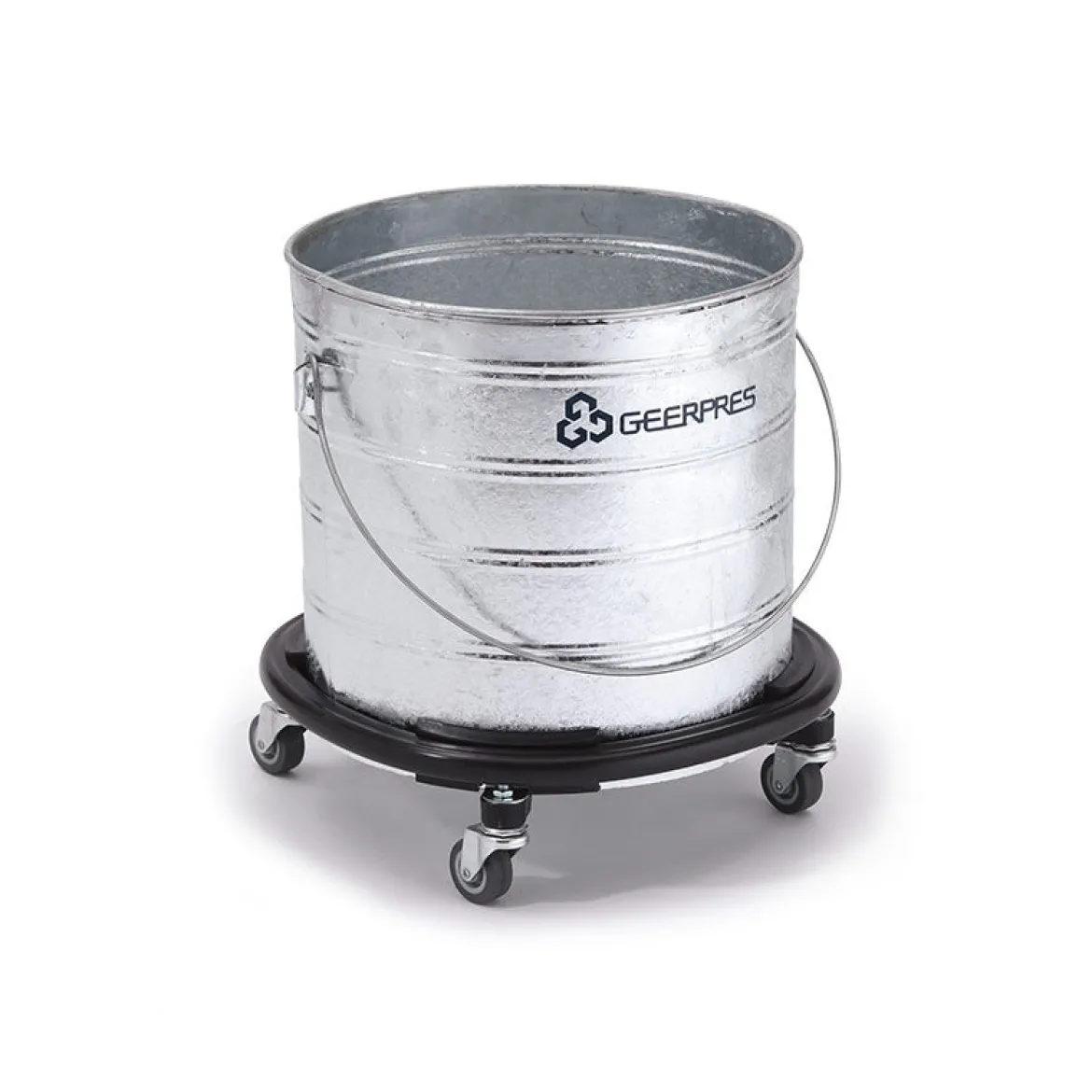 Geerpres® Galvanized 32 Qt. Round Mop Bucket w/ Bumper (8 Gallon)
