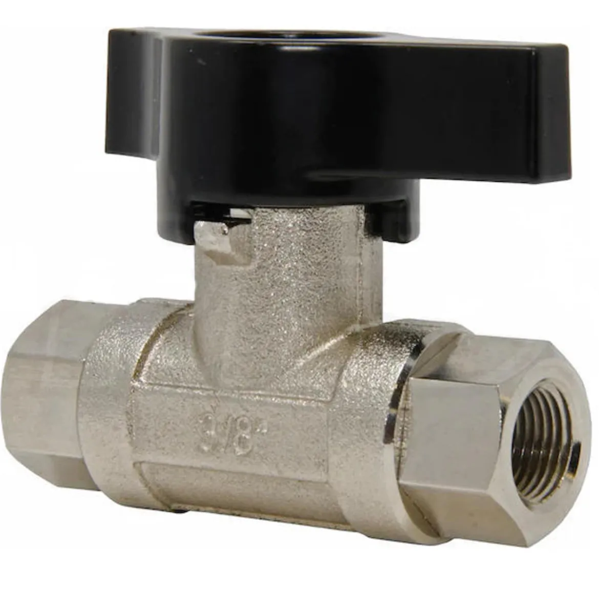 3/8” Heavy Duty Nickel-Plated Ball Valve w/ Female Pipe Thread (FPT) - 3,050 PSI Max