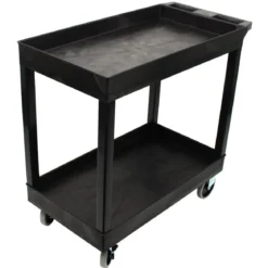 Impact® Black Heavy Duty 2-Shelf Utility Cart