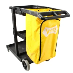 ImpactĀ® 3-Shelf Janitorial & Cleaning Cart w/ 25 Gallon Vinyl Bag