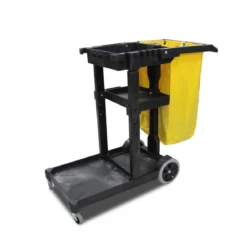 Impact® 3-Shelf Janitorial & Cleaning Cart w/ 25 Gallon Vinyl Bag