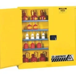 Justrite® Sure-Grip® Wall Mount 3 Shelf Flammable Storage Cabinet (#893400) - 20 Gallon