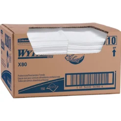 KC WypAll® X80 White w/ Blue Stripe Disposable Foodservice Wipes (#06280) - Case of 150