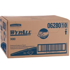 KC WypAll® X80 White w/ Blue Stripe Disposable Foodservice Wipes (#06280) - Case of 150