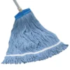 Kelsan Blue Cotton & Rayon Daily Floor Scrubbing Mop w/ Threaded Head (Size: Medium | Looped Ends)