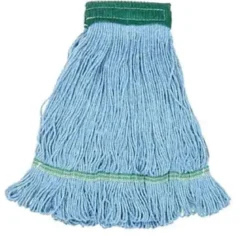 Kelsan Blue Cotton, Rayon & Synthetic Blend Wet Mop w/ 1.25" Headband (Size: Medium | Looped Ends)