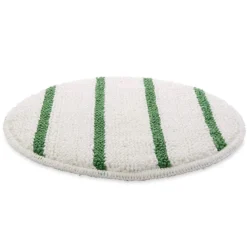 Kelsan 17" White Carpet Scrubbing Bonnet w/ Green Agitation Stripes