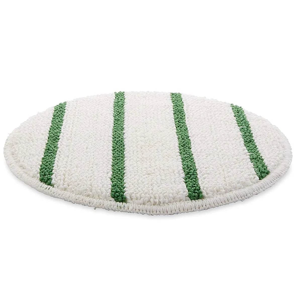 Kelsan 19" White Carpet Scrubbing Bonnet w/ Green Agitation Stripes for 20" Buffers
