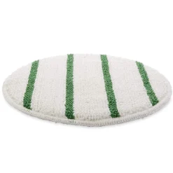 Kelsan 15" White Carpet Scrubbing Bonnet w/ Green Agitation Stripes