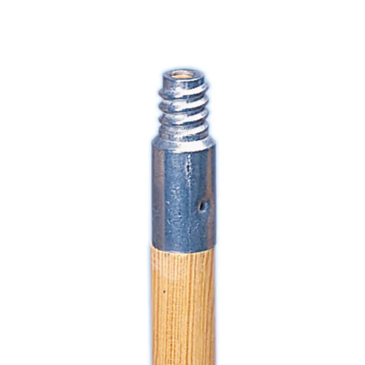 Kelsan 60" Wood Push Broom Handle w/ Metal Threads