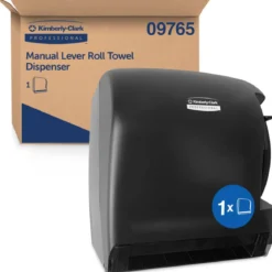 Kimberly-Clark® Lev-R-Matic 8" Paper Towel Dispenser w/ Manual Lever Action (#09765) - Smoke
