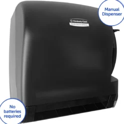 Kimberly-Clark® Lev-R-Matic 8" Paper Towel Dispenser w/ Manual Lever Action (#09765) - Smoke