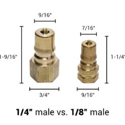 1/4" Male Brass Quick Connect Fitting w/ Female Pipe Thread for Carpet Extractor Tools & Hoses