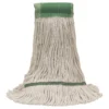 MaxiClean® Cotton & Synthetic Blend White Wet Mops w/ 5" Wide Band (Size: Medium | Looped Ends) - Case of 12
