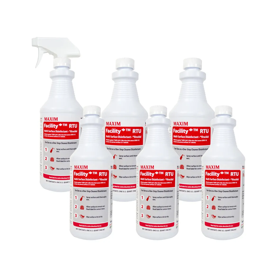 Maxim® Facility+™ One-Step Disinfectant Cleaner & Deodorant (32 oz, 64 oz & 1 Gallon Options)
