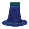 MaxiPlus® Microfiber Blue Wet Mops w/ 5" Wide Band (Size: Large | Looped Ends) - Case of 12