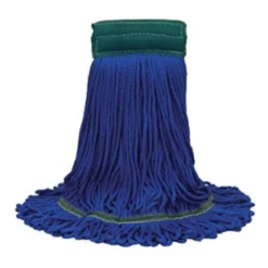 MaxiPlus® Microfiber Blue Wet Mops w/ 5" Wide Band (Size: Large | Looped Ends) - Case of 12
