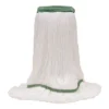 MaxiPlus® Microfiber White Wet Mops w/ 5" Wide Band (Size: Large | Looped Ends) - Case of 12