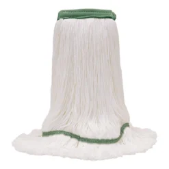 MaxiPlus® Microfiber White Wet Mops w/ 5" Wide Band (Size: Large | Looped Ends) - Case of 12