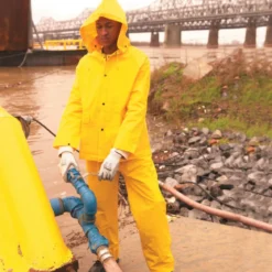 MCR Safety #2003L Yellow Waterproof 3-Piece Rain Suit (Size: Large)