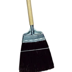 Milwaukee Dustless 10" Extra Stiff Brown Unflagged Corn Brooms w/ Wood Handles (Straight Trim) - Case of 12