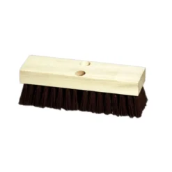 Milwaukee Dustless 12" Stiff Deck Scrub Brush with a Wood Block & Brown Poly Bristles - Case of 12