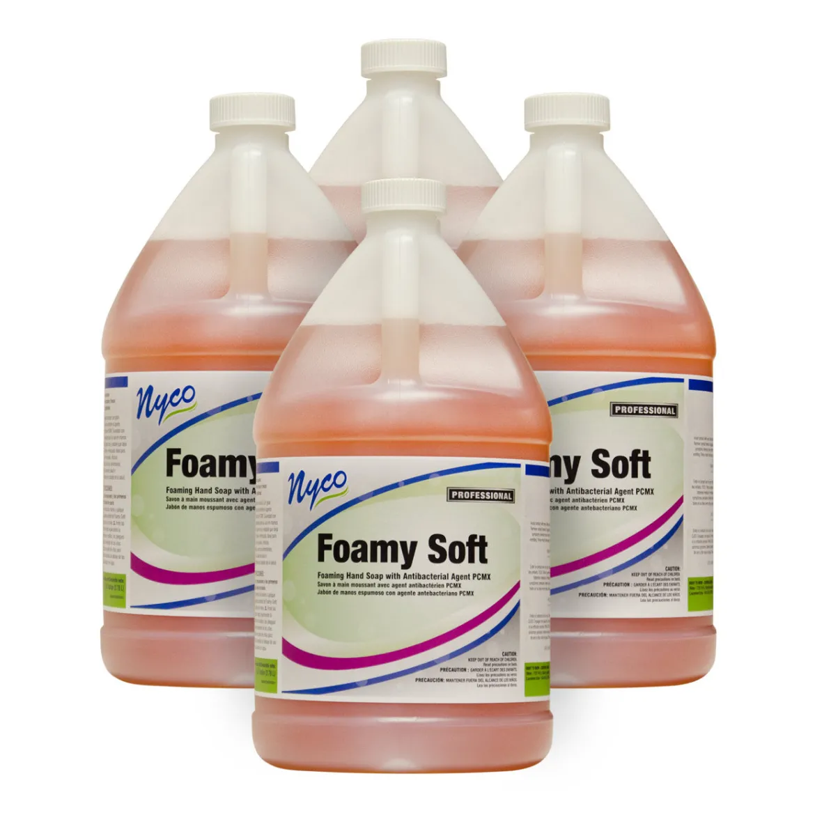 Nyco® Foamy Soft Antibacterial Foaming Hand Soap w/ PCMX (1 Gallon Bottles) - Case of 4