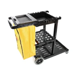 O'Cedar® 3 Shelf Janitor Cleaning Cart (#96980) - Black