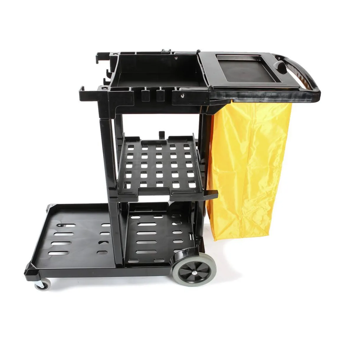 O'Cedar® 3 Shelf Janitor Cleaning Cart (#96980) - Black