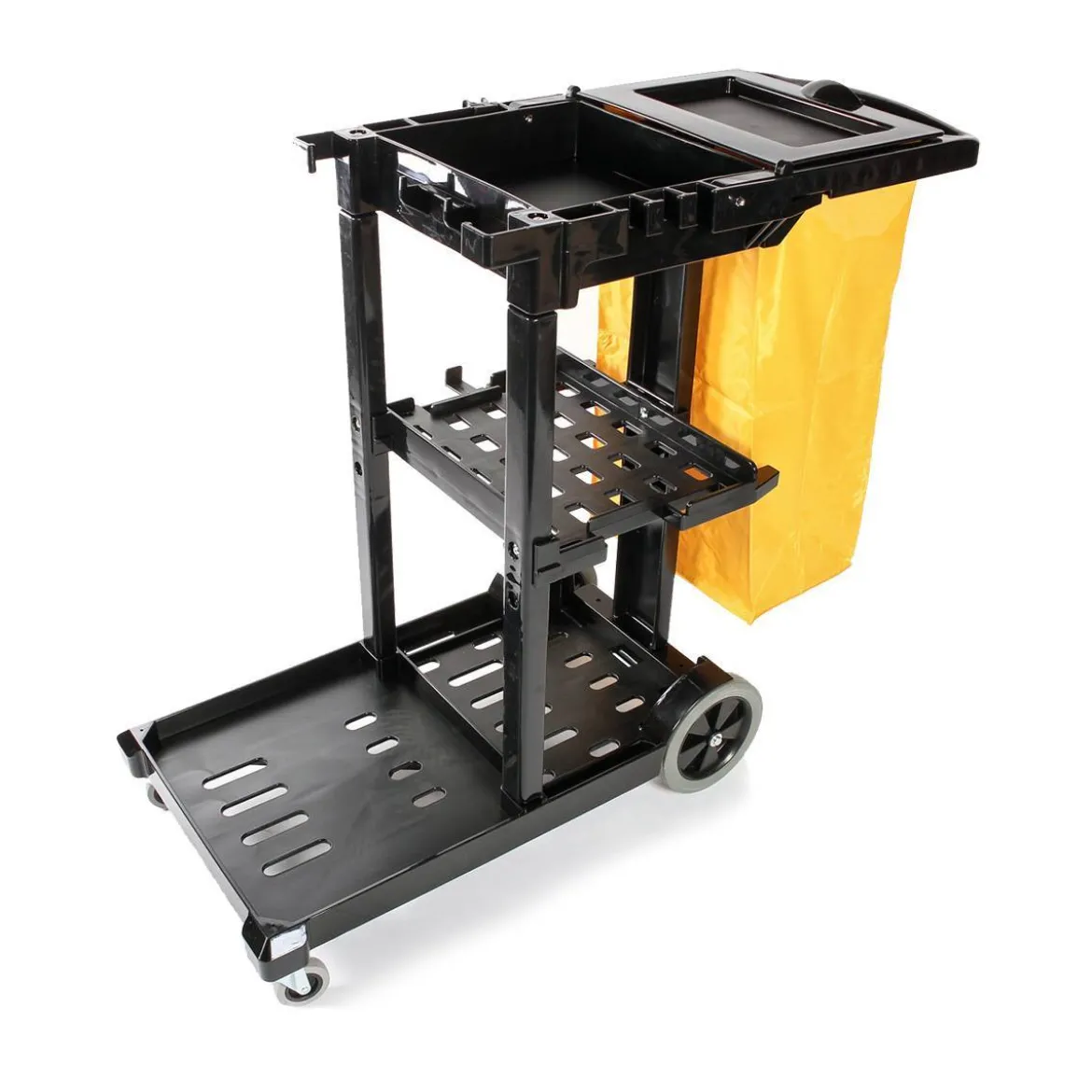 O'Cedar® 3 Shelf Janitor Cleaning Cart (#96980) - Black