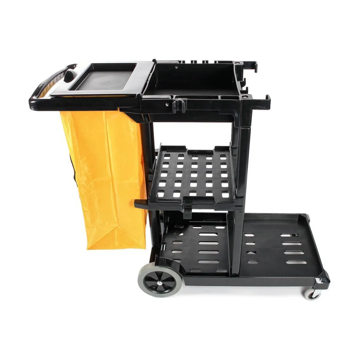 O'Cedar® 3 Shelf Janitor Cleaning Cart (#96980) - Black