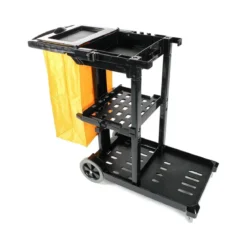 O'Cedar® 3 Shelf Janitor Cleaning Cart (#96980) - Black