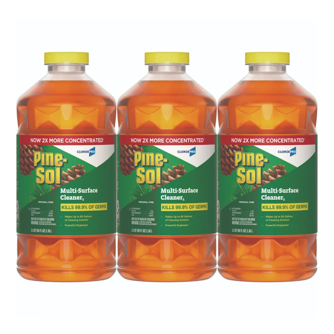 Pine-Sol® Original Pine Scent Concentrated Multi-Surface Cleaner (80 oz Bottles) - Case of 3